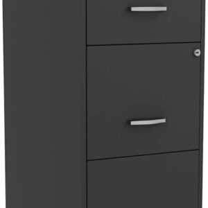 Lorell NuSparc 3 Drawer Locking Filing Cabinet | Pre-Assembled Steel Construction | Space-Saving Design is Perfect for Home and Small Office | Letter-Size | Assembled in North America